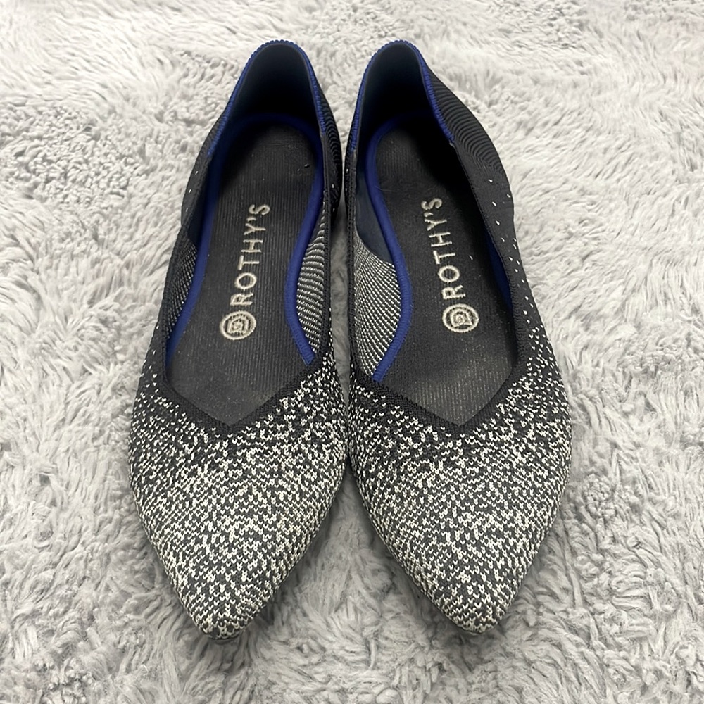 ROTHY’S Women’s The Point Collection, Size: 9.5, Navy Blue with Gray Speckles